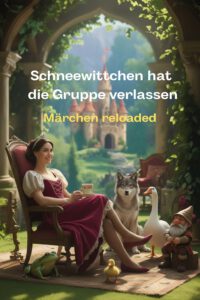 Prinzessin in Stuhl vor einem Märchenschloß